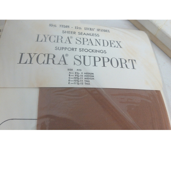 Vintage Lycra Sheer Seamless Support Stockings Neutralite Size  10.5-11 New - Picture 4 of 7